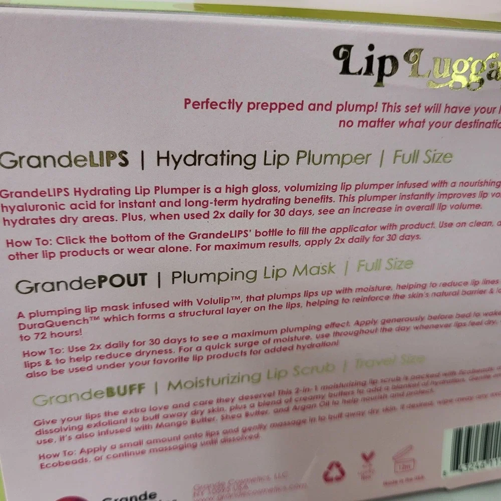 Grande Cosmetics Lip Luggage Set Hydrating Lip Plumper Mask & Scrub - Picture 5 of 5